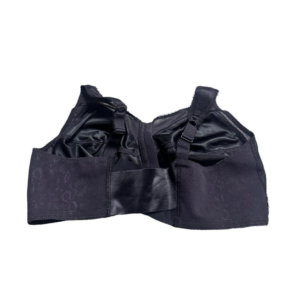 Playtex 18 Hour Wire Free Front Closure Black Bra Size 40DD - Picture 2 of 4